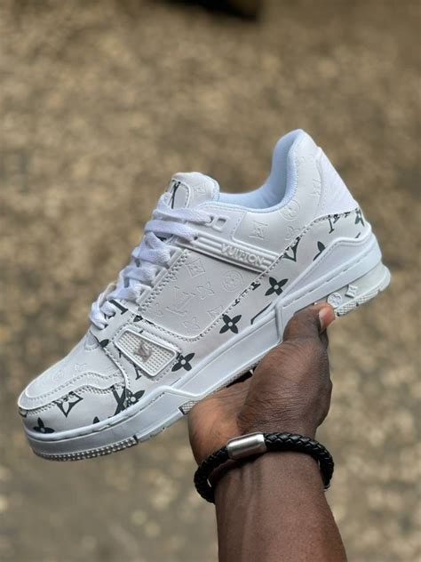 louis vuitton chaussure homme blanche|louis vuitton trainers.